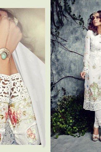 White Designer Maria B Style Pakistani Suit