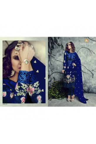 Blue Pakistani Designer Suit Maria B Style 