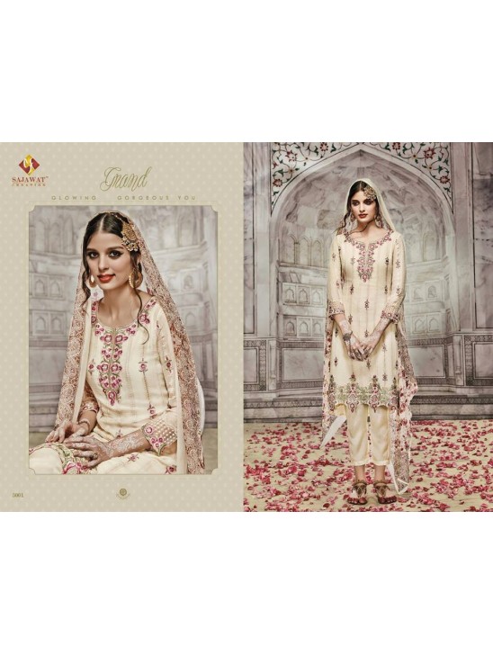 SJ5001 CREAM SAJAWAT MUMTAZ-2 EMBROIDERED SALWAR KAMEEZ SJ5001 CREAM SAJAWAT MUMTAZ-2 EMBROIDERED SALWAR KAMEEZ