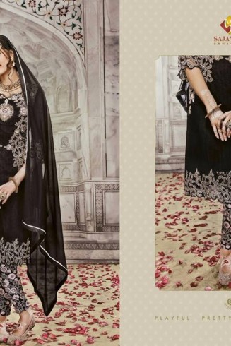 SJ5007 BLACK SAJAWAT MUMTAZ-2 EMBROIDERED SALWAR KAMEEZ