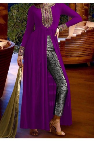 Purple Nakkashi Party Designer Wear