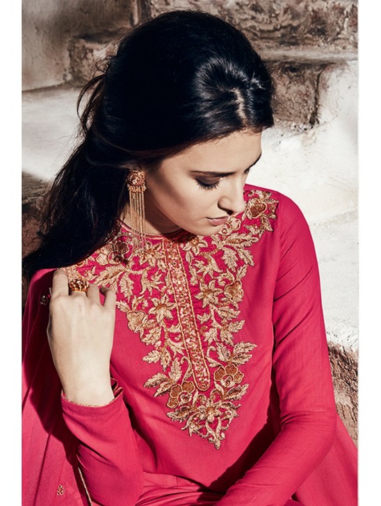 FUCHSIA PINK PARTY WEAR SALWAR SUIT FUCHSIA PINK PARTY WEAR SALWAR SUIT