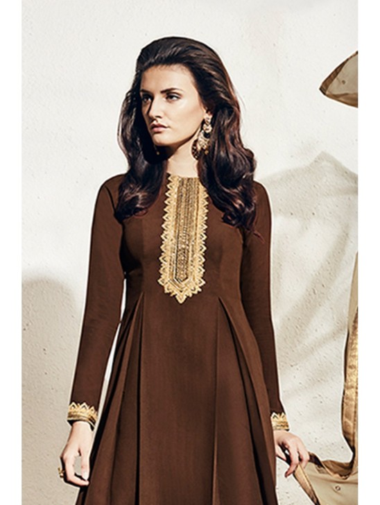 BROWN PLAIN SHALWAR KAMEEZ SUIT BROWN PLAIN SHALWAR KAMEEZ SUIT