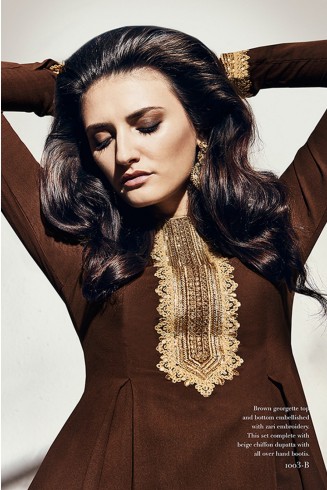 BROWN PLAIN SHALWAR KAMEEZ SUIT