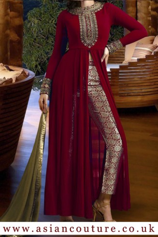Maroon Indian Ethnic Party Suit