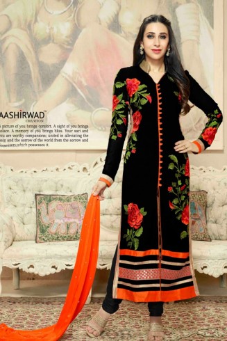Black Georgette Suit Indian Designer Evening Dress