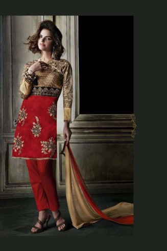 Red & Gold Ethnic Salwar Suit Indian Party Wear Dress