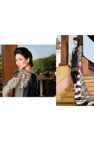 ZC03 Faraz Manan Black Lawn Crescent Summer Suit 2015 [ Replica ]