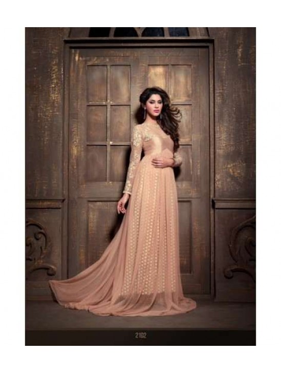 PEACH DEBONAIR ANARKALI GOWN MAISHA DESIGNER WEDDING DRESS
