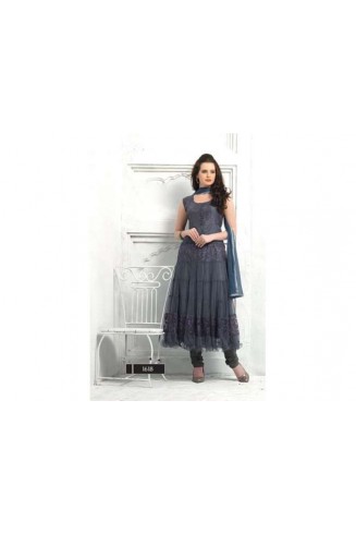Black Summer Wear Casual Salwar Suit(Dark Grey)