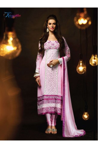 Pink RANGSUTRA PARTY WEAR GEORGETTE CHURIDAR LONG SALWAR SUIT