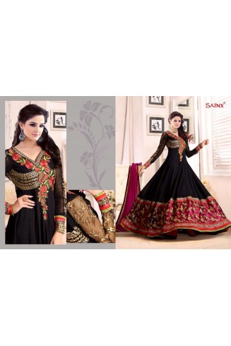 Black SATHIYA BY SAINX DESIGNER WEAR ANARKALI
