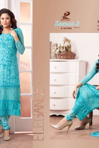 Blue ZEENAT 2 CASUAL WEAR CHIFFON SALWAR SUIT
