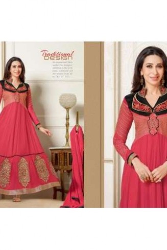 Pink and Black KARISHMA KAPOOR ELIZA 5 HEAVY EMBROIDERED DRESS