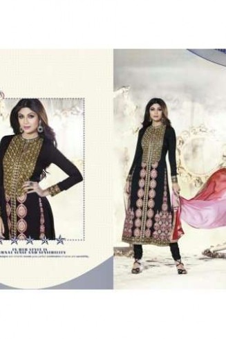 Black FLORAL KARMA DESIGNER WEAR DRESS