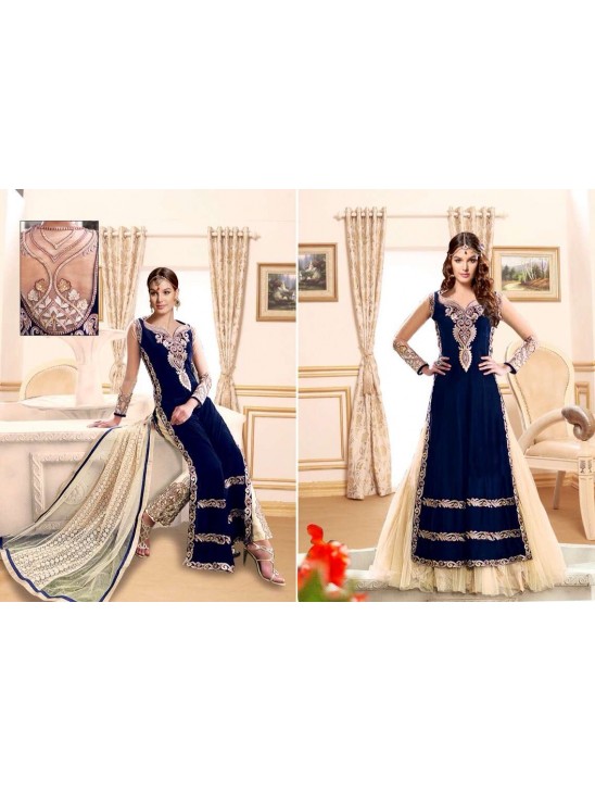 BLUE Z PLUS DETAILED EMBROIDERED WEDDING WEAR LENGHA BLUE Z PLUS DETAILED EMBROIDERED WEDDING WEAR LENGHA