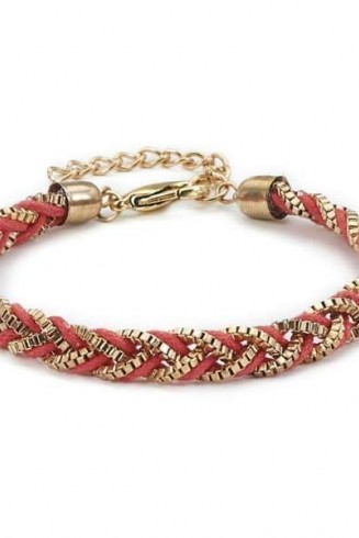 Designer Inspired Coral And Gold Bracelet