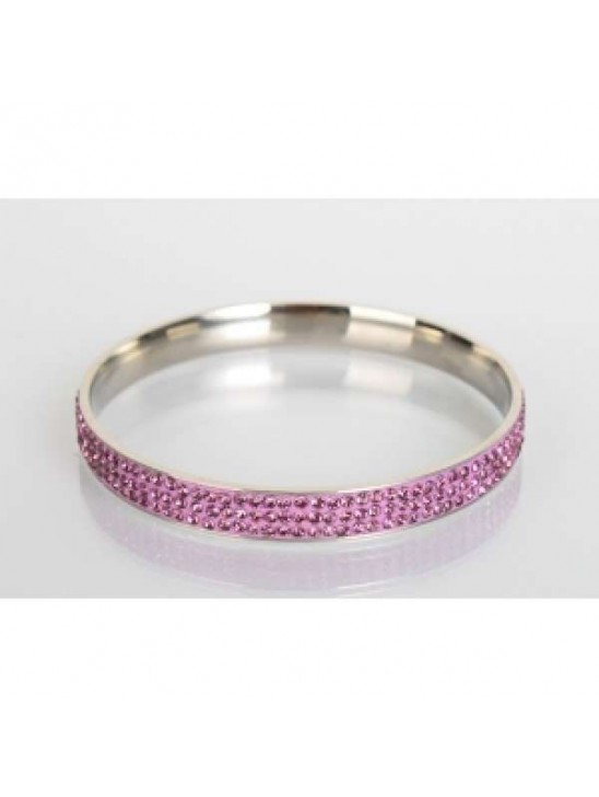 Light Purple Crystal Shamballa Bangle