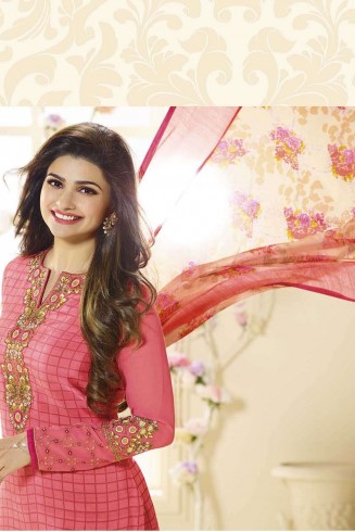 SLK2855 - Pink Kaseesh Silkina Royal Crepe 3 Salwar Kameez Suit