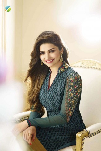 SLK2857 - Dark Blue Kaseesh Silkina Royal Crepe 3 Salwar Kameez Suit