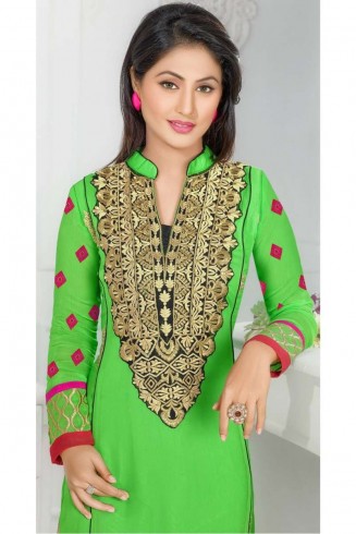 Green Heena Khan Salwar Churidaar Suit