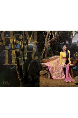Yellow & Pink Indian Anarkali Salwar Suit