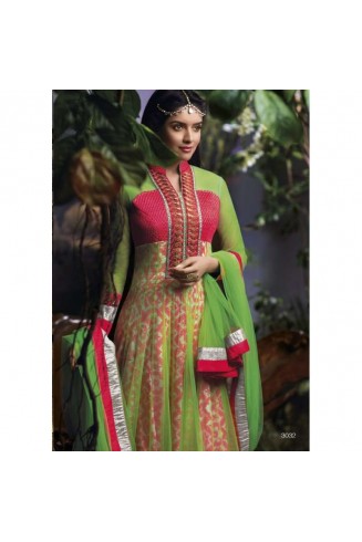 Yellow & Green Indian Asian Anarkali Suit