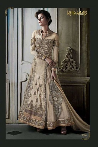 Beige Khwaab Aura wedding Anarkali Gown (KH-8006)