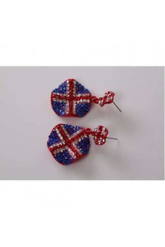 Union Jack Crystal Earrings