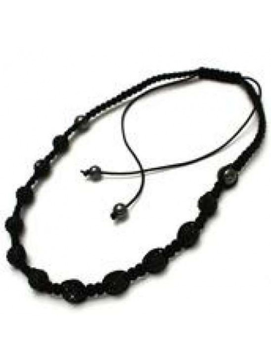 BLACK THREADED CRYSTAL BALLS NECKLACE BLACK THREADED CRYSTAL BALLS NECKLACE