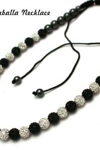 Full New Black & White Unisex Real Crystal Necklace