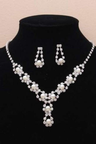 Crystal Necklace Earring Set