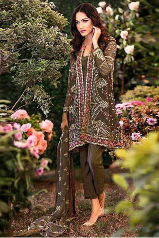 Z DECENT BROWN MEHNDI COLOUR PAKISTANI STYLE SALWAR KAMEEZ SUIT