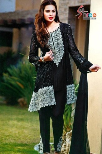Z5006 BLACK DECENT GEORGETTE SALWAR KAMEEZ SUIT