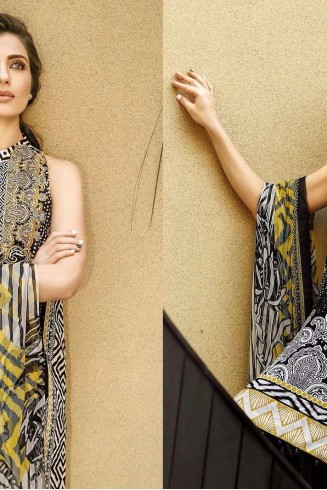 ZKC-01 BLACK KAHEERA CRESCENT LAWN SALWAR KAMEEZ SUIT