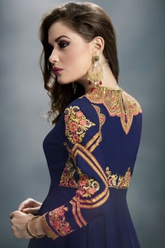 Blue Anarkali Salwar Suit Indian Party Dress