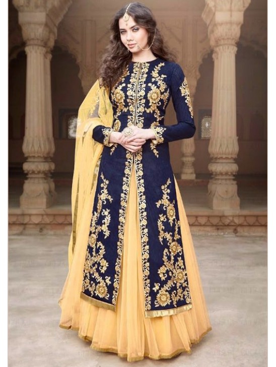 MA1506-B NAVY BLUE MAYA SEMI STITCHED ANARKALI LEHENGA SUIT MA1506-B NAVY BLUE MAYA SEMI STITCHED ANARKALI LEHENGA SUIT