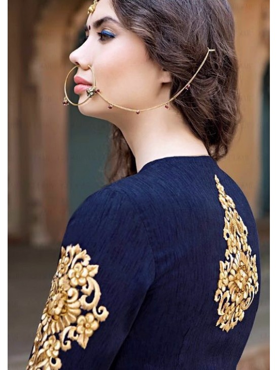 MA1506-B NAVY BLUE MAYA SEMI STITCHED ANARKALI LEHENGA SUIT MA1506-B NAVY BLUE MAYA SEMI STITCHED ANARKALI LEHENGA SUIT