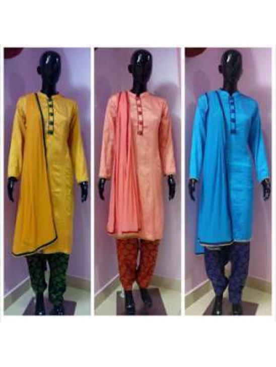Elegant Evening Wear Ready Made Silk Suit Elegant Evening Wear Ready Made Silk Suit