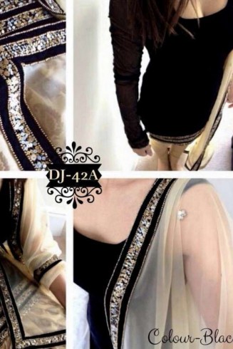 Black Velvet Salwar Kameez Suit
