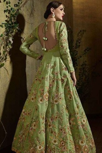 8104 GREEN KARMA TRENDS ANARKALI DRESS 