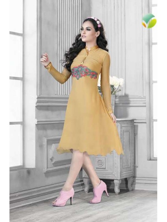 Gold Indian Formal Kurti Readymade Designer Tunic Gold Indian Formal Kurti Readymade Designer Tunic