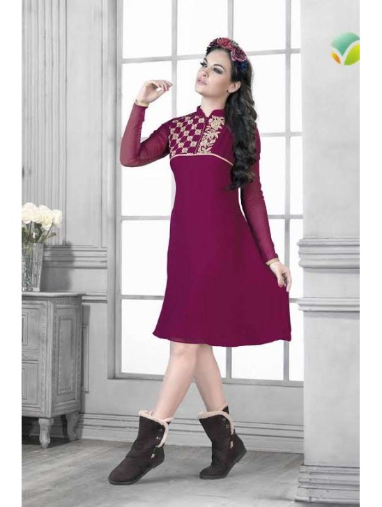 Elegant Maroon Kurti Pakistani Ladies Tops Tunics Elegant Maroon Kurti Pakistani Ladies Tops Tunics