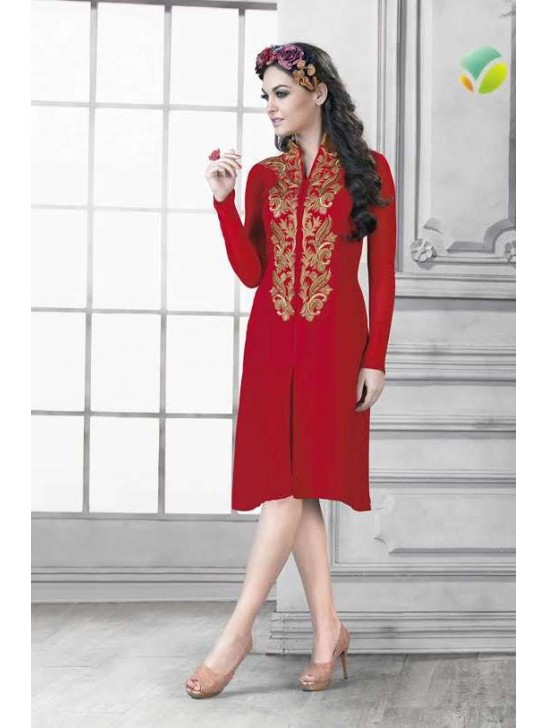 Red Ready to Wear Georgette Pakistani Kurti Red Ready to Wear Georgette Pakistani Kurti