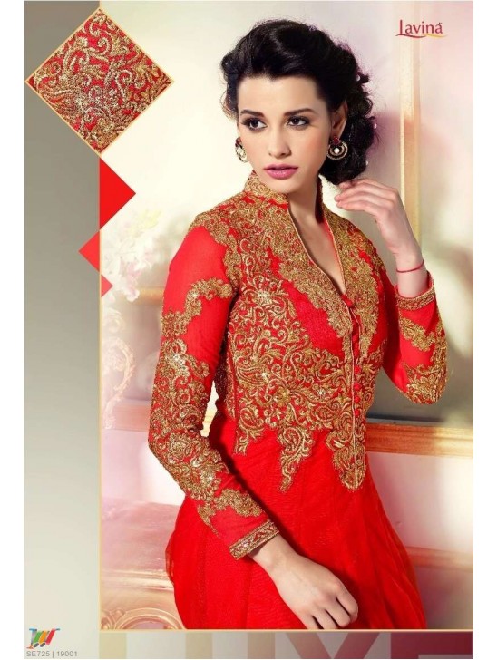 L19001 FIESTA RED LAVINA HEAVY EMBRIODERD DESIGNER DRESS L19001 FIESTA RED LAVINA HEAVY EMBRIODERD DESIGNER DRESS