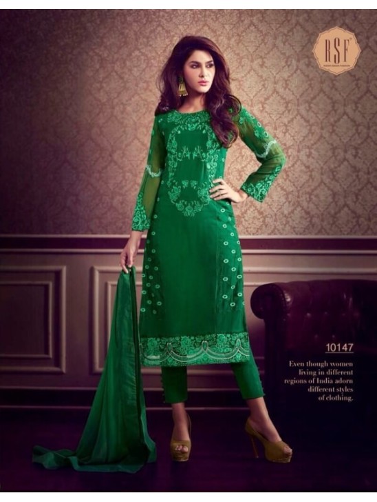 GREEN RSF RIYAL INDIAN PARTY WEAR SUIT GREEN RSF RIYAL INDIAN PARTY WEAR SUIT