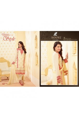 N4000 CREAM NOORI DESIGNER GEORGETTE SALWAR KAMEEZ SUIT