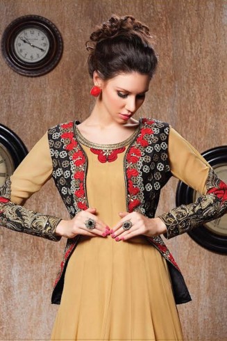 RANGSUTRA 7005 YELLOW GEORGETTE ANARKALI STYLE DRESS