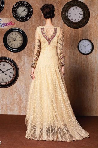 RANGSUTRA 7007 GOLD GEORGETTE ANARKALI STYLE DRESS