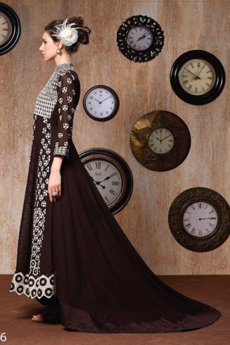 RANGSUTRA 7006 BROWN GEORGETTE ANARKALI STYLE DRESS